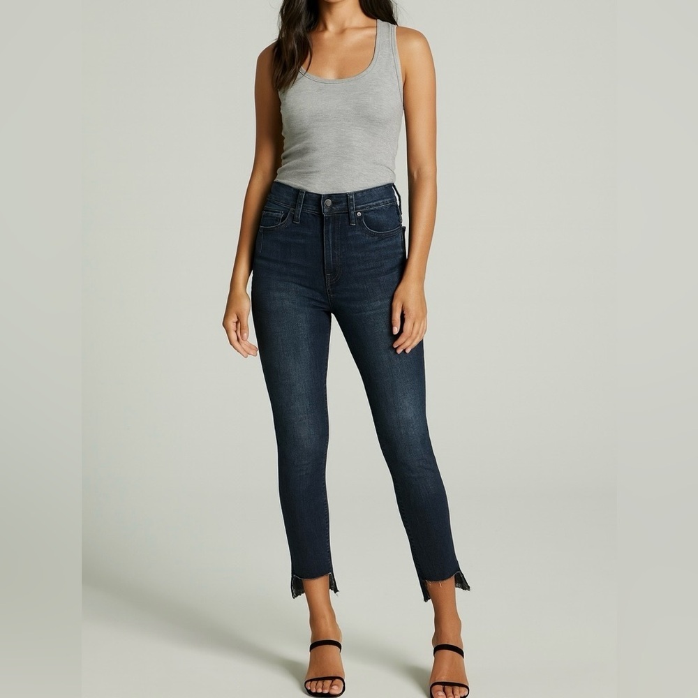 Level 99 High-Rise Step Hem Jeans Dark Wash Size 28 NWOT